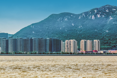 浙江省舟山市沈家门海湾都市建筑景观