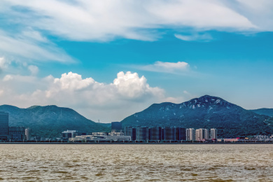 浙江省舟山市沈家门海湾都市建筑景观