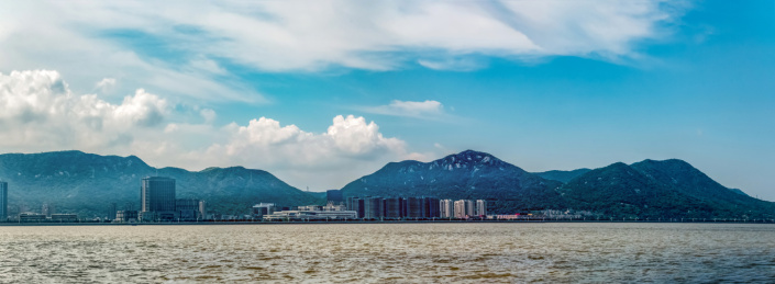 浙江省舟山市沈家门海湾都市建筑景观