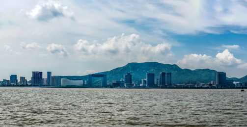浙江省舟山市沈家门海湾都市建筑景观