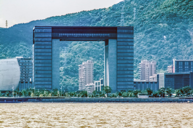 浙江省舟山市沈家门海湾都市建筑景观