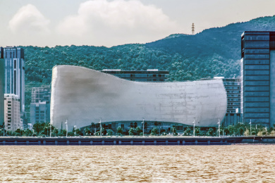 浙江省舟山市沈家门海湾都市建筑景观