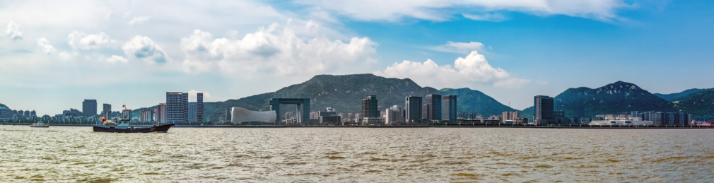 浙江省舟山市沈家门海湾都市建筑景观