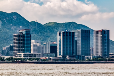 浙江省舟山市沈家门海湾都市建筑景观