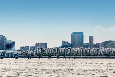 浙江省舟山市沈家门海湾都市建筑景观