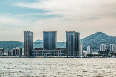 浙江省舟山市沈家门海湾都市建筑景观