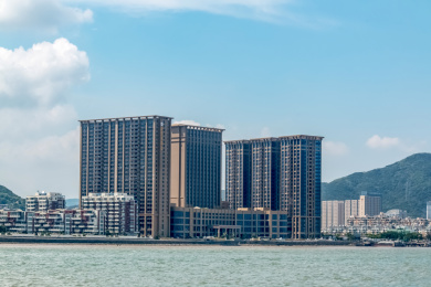 浙江省舟山市沈家门海湾都市建筑景观