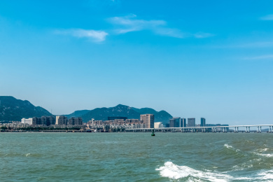 浙江省舟山市沈家门海湾都市建筑景观