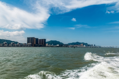 浙江省舟山市沈家门海湾都市建筑景观