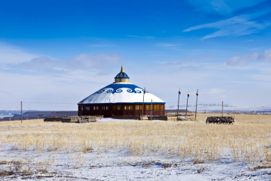 锡林郭勒盟草原蒙古包景观
