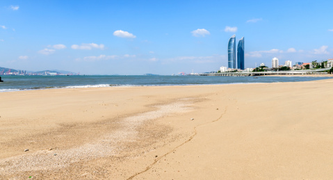 厦门海边沙滩风景 都市风光