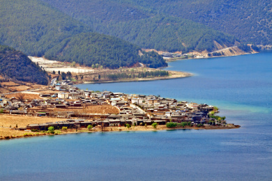 中国云南省丽江市宁蒗县泸沽湖自然景观