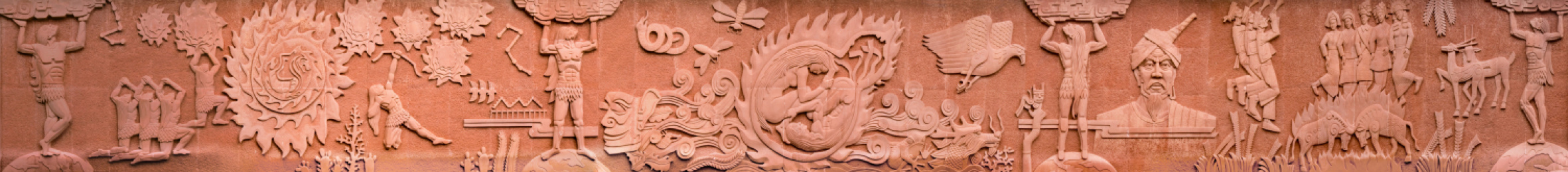 彝族火把节浮雕建筑景观