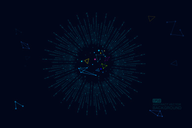 辐射线、点线连接的科技矢量背景、寓意全球化、国际化，科学技术概念