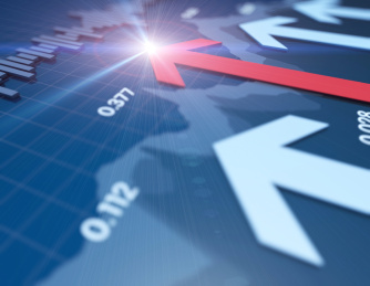 商务金融财经，成功箭头，股市数据统计图表