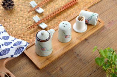 小清新陶瓷手绘莲花调料餐具