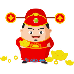 财神爷 春节 金融 矢量