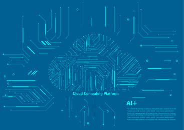 云计算平台，互联网大数据，科技电路图背景