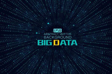 辐射线、点线链接构成世界大数据科技矢量背景、寓意全球化、国际化，科学技术概念