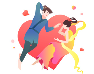 情人节插画系列