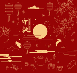 中秋节 团圆 月亮 矢量