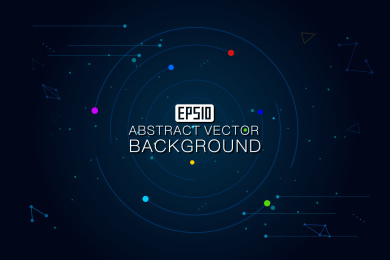 点线链接构成宇宙星空抽象矢量背景，点线连接抽象的科技矢量背景