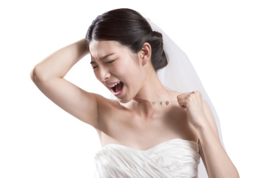 肖像年轻的新娘吓坏了