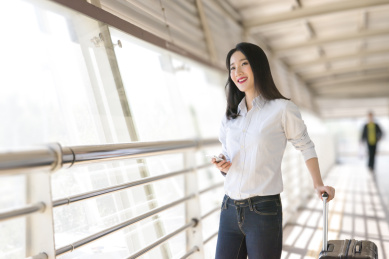 实业家登机飞机
