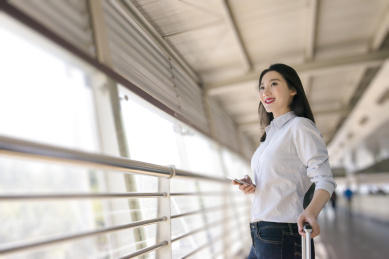 实业家登机飞机