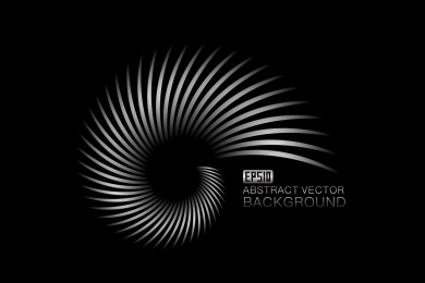 黑白渐变螺旋状空间矢量抽象背景