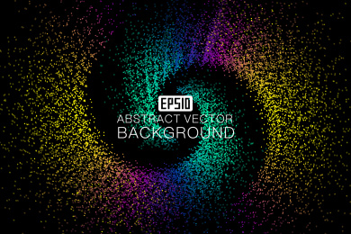 粒子组成炫彩发光螺旋状抽象背景