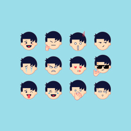 表情包 Emoji 男孩