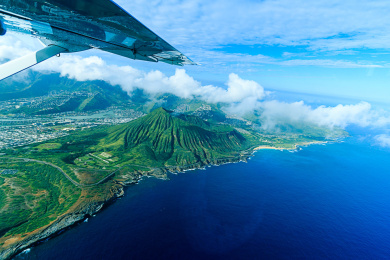 鸟瞰夏威夷死火山