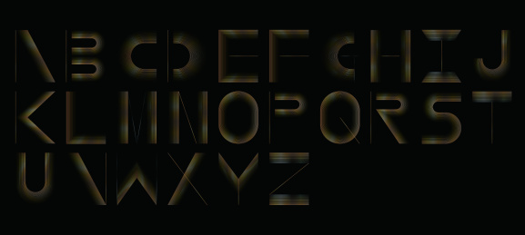 英文字母ABC金色线条渐变