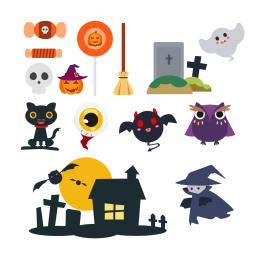 Halloween 万圣节矢量插画素材