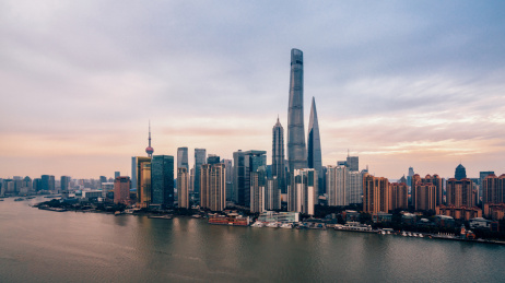 上海陆家嘴日落美景