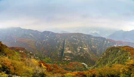 北京房山坡峰岭红叶