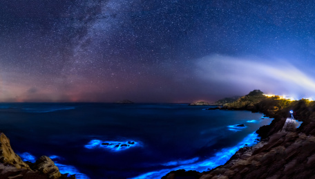 花鸟岛星空银河蓝眼泪全景