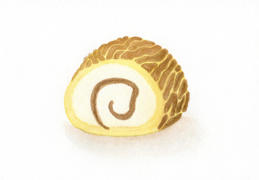 蛋糕卷 画 绘画 手绘