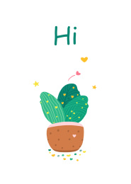 hi绿植盆栽小心心插画2