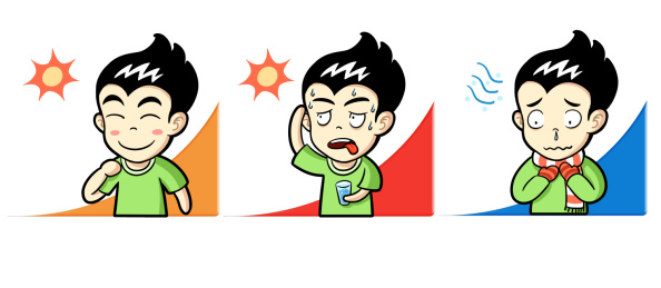 天气人物表现卡通