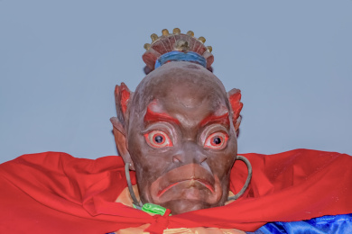 雷公人头雕塑 静物