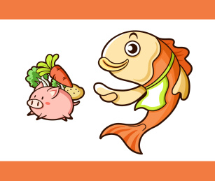 鱼农家乐卡通形象