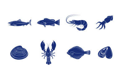 海鲜矢量图标