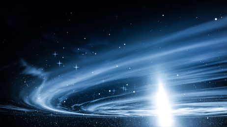 蓝色科幻背景，星云与漩涡