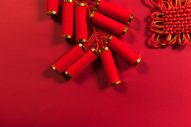 大红色 喜庆鞭炮