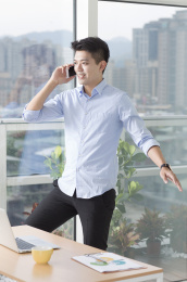办公男性,打电话,