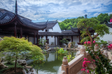 中国苏州同里古典园林亭台楼阁假山白天高清大图