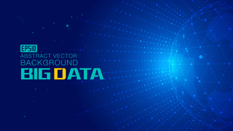 辐射线、点线连接的组成大数据科技矢量背景、寓意全球化、国际化，科学技术概念