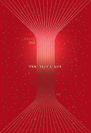 2018新年数字红色海报